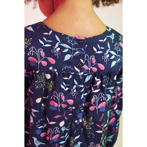 Vestido de manga larga en voile de viscosa con estampado floral para bebé niña 