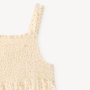 Ropa larga con tirantes de flores para niña. 