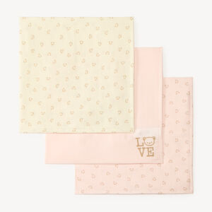 Pack de 3 langes con motivos de osito para niña. 