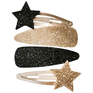 Lote de 4 horquillas de fantasía con purpurina para niña  Main Lote de 4 horquillas de fantasía con purpurina para niña