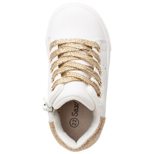 Botines brillantes de efecto cuero con cordones y paillettes. 
