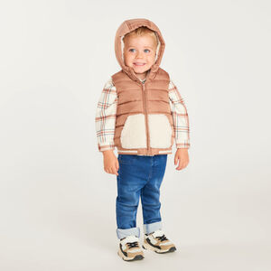 Chaleco sin mangas para bebé niño efecto multi-material 