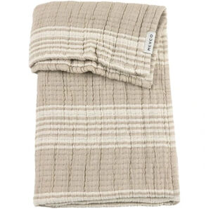 Couverture mousseline prélavée Jaquard Stripe - Sand - 75x100 cm 