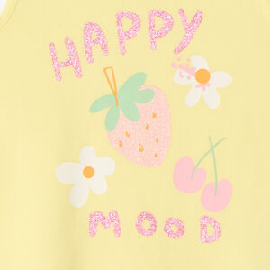 Camiseta sin mangas con brillo para niña bebé 