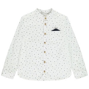 Camisa de manga larga estampada de cuadros + pañuelo para niño 