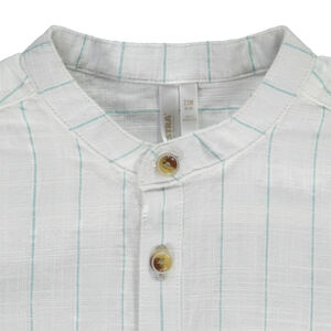 Camisa de manga corta a rayas con cuello mao para bebé niño 