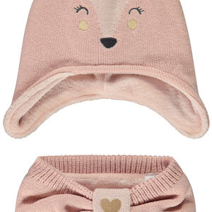 Conjunto de gorro y snood de punto para bebé niña 