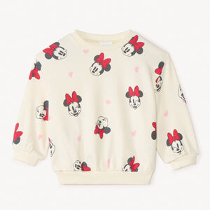 Sudadera oversized con estampado de Minnie Disney para niña bebé. 