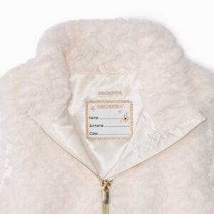 Chaleco sin mangas de pelo sintético con cinturón para niña 