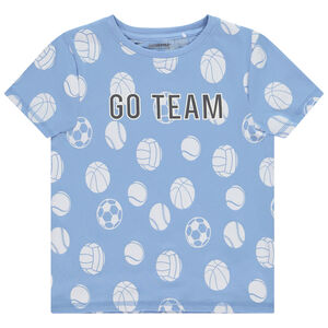 Camiseta manga corta estampado balones de deporte para niño 