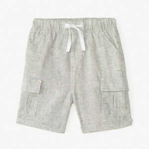 Bermudas de estilo cargo lisas de tela para bebé niño 