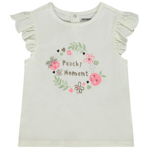 Camiseta manga corta con volantes y estampado fantasía para bebé niña  Main Camiseta manga corta con volantes y estampado fantasía para bebé niña