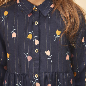 Vestido camisa de lyocell con estampado fantasía para niña 