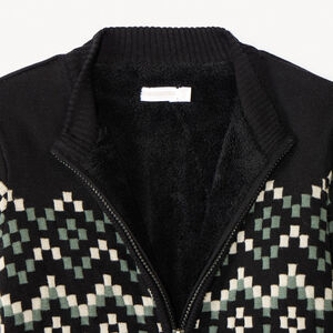 Chaleco de punto forrado con motivos jacquard espíritu azteca para niño 