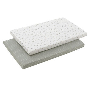 Sábana bajera minicuna Pack 2 uds. Calma verde 