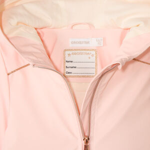 Parka de goma unicolor con capucha niña 