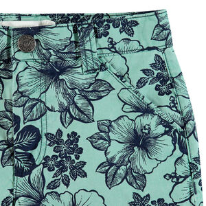 Bermudas en algodón orgánico estampado floral all-over 