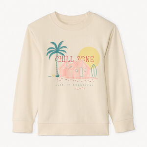 Sudadera de piqué con estampado decorativo para niño 