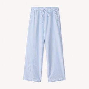 Pantalón recto de seersucker a rayas para niña  Main Pantalón recto de seersucker a rayas para niña