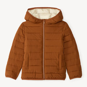 Chaqueta fina con capucha para niño, ideal para climas muy fríos y repelente al agua. 
