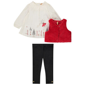Ensemble 3 pièces print fantaisie pour bébé fille  Main Ensemble 3 pièces print fantaisie pour bébé fille