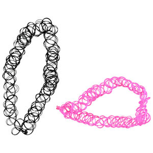 Lote de 2 collares choker elásticos para niña 