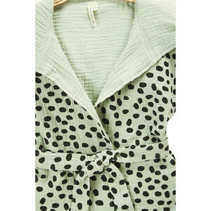 Bañador con capucha de algodón orgánico estampado. 