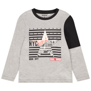 T-shirt en jersey avec print et détail color block pour garçon Main T-shirt en jersey avec print et détail color block pour garçon