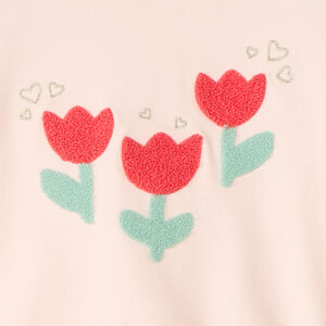Sweat en molleton motif fantaisie en bouclette pour bébé fille 