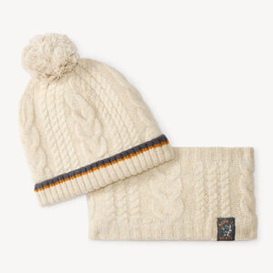 Conjunto de bebé niño: gorro + bufanda de micropolar forrado. 