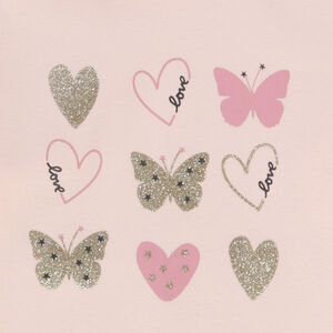 Camiseta de cuello alto en jersey con estampado de fantasía para niña 