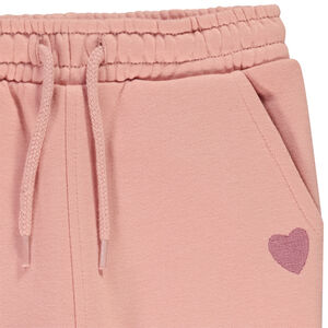 Jogging liso con bordado de corazón para bebé niña 