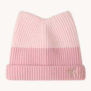 Gorro de bebé niña de punto bicolor 