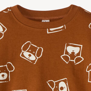 Sudadera de felpa semisobredimensionada para bebé niño con estampado divertido 