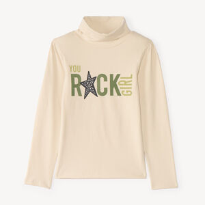 Sudadera de cuello alto para niña con estampado Rock Girl 