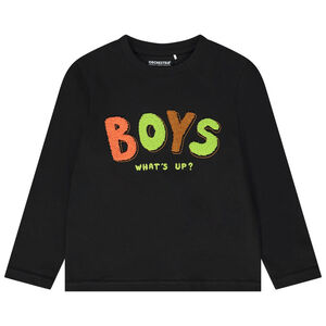 Camiseta de manga larga con parches de rizo para niño 