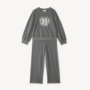 Conjunto de chándal para niña gris desgastado 