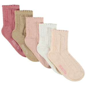 Pack de 5 pares de calcetines normales con torsades para niña  Main Pack de 5 pares de calcetines normales con torsades para niña