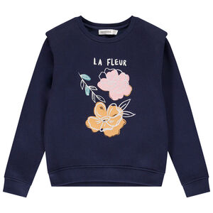 Sudadera en lana con hombreras y print fantasía para niña Main Sudadera en lana con hombreras y print fantasía para niña