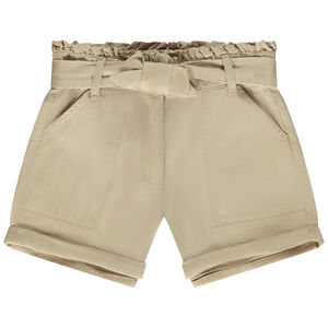 Short uni avec ceinture à nouer pour fille 