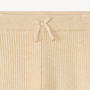 Calzoncillo largo de punto acanalado liso con lazo decorativo para niña 