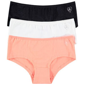 Pack de 3 shorties unis con estampado de foil para niña  Main Pack de 3 shorties unis con estampado de foil para niña