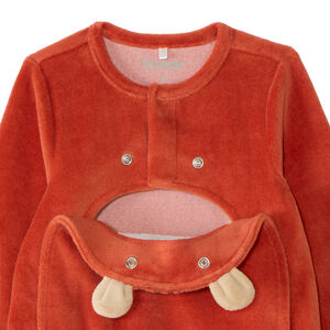 Pijama de felpa bebé niño con bolsillo lúdico de león 