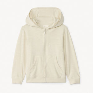 Chaleco de felpa liso con capucha para niño 