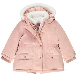 Parka 2 en 1 con forro sherpa en los bolsillos para bebé niña 