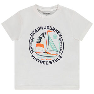 Camiseta de manga corta de jersey con estampado divertido niño 
