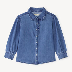 Camisa de niña de manga larga en denim 