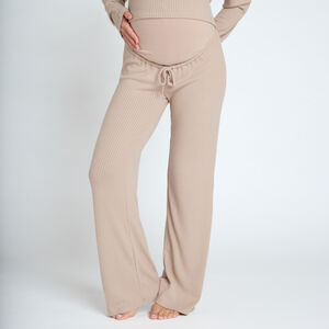 Conjunto pijama premamá liso de punto acanalado 