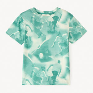Camiseta de manga corta con fotoprint de skateboard para niño 