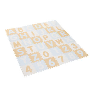 Alfombra de actividades de espuma con letras y números - Beige 
